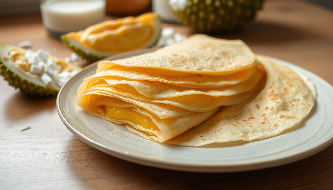Bánh Crepe Sầu Riêng: Cách Làm, Giá, Calo và Nơi Mua